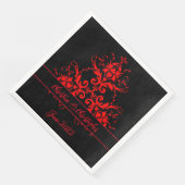 Romantisch, Elegant  Rood Damast Servet (Hoek)