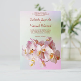 Romantisch Elegant Roos Witte Orchideeën Bruiloft Kaart