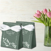 Romantisch Elegant Vervaagd Groen Bladeren Bedankdoosjes