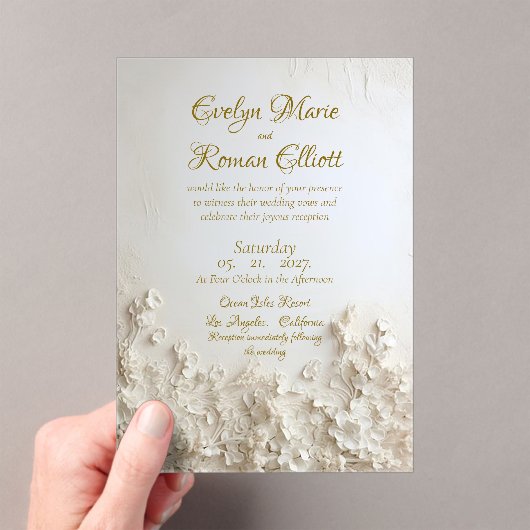 Romantisch Elegante Frosted Acryl Uitnodiging Acryl Uitnodigingen (Insitu (Draagbaar))