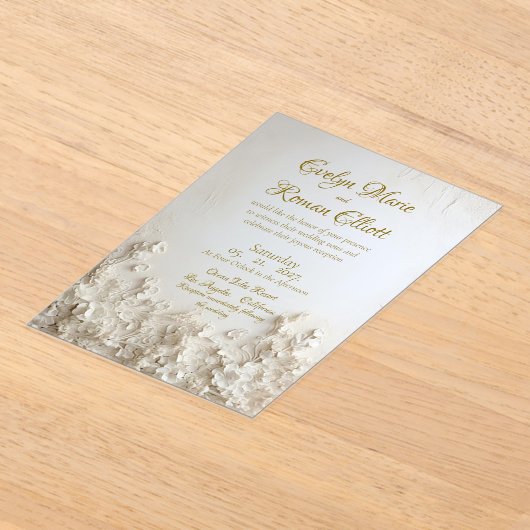 Romantisch Elegante Frosted Acryl Uitnodiging Acryl Uitnodigingen (Laagn)