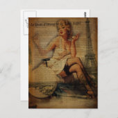 Romantisch Elegante  Girly Paris mode Briefkaart (Voorkant / Achterkant)