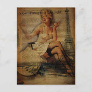 Romantisch Elegante Girly Paris mode Briefkaart