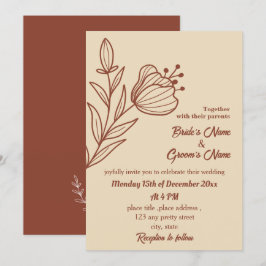 Romantisch elegante terracotta bloemen kaart