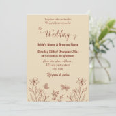 Romantisch elegante terracotta bloemen kaart (Staand voorkant)