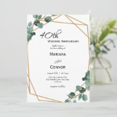 Romantisch Emerald Greenery bruiloft Jubileum Kaart (Staand voorkant)