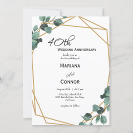 Romantisch Emerald Greenery bruiloft Jubileum Kaart