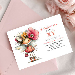 Romantisch Fee Meisje 3e Verjaardag Blos Bloemenka Kaart