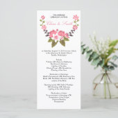 Romantisch Floral bruiloft programma (Staand voorkant)