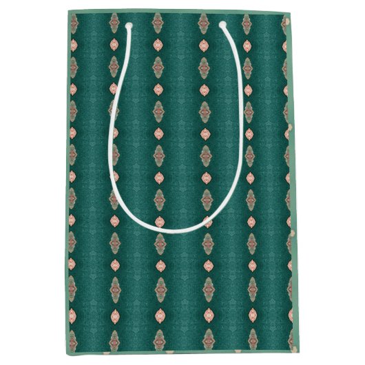 Romantisch Floral en Blauwgroen Design Medium Cadeauzakje (Voorkant)