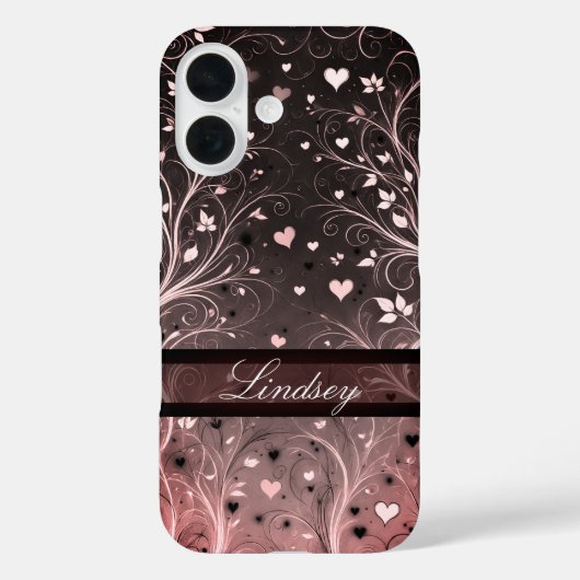 Romantisch Floral Heart Pattern Case-Mate iPhone Case (Achterkant)
