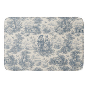 Romantisch Frans landschap toile in stoffig blauw Badmat