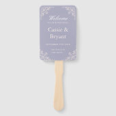 Romantisch Frans Lila Fan Wedding Programma Handwaaier (Voorkant)