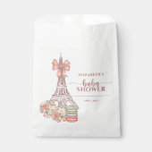 Romantisch Frans Roze strik Parijs Baby shower Bedankzakje (Voorkant)