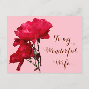 Romantisch Gelukkige Valentijn rode rozenbloemen b Briefkaart