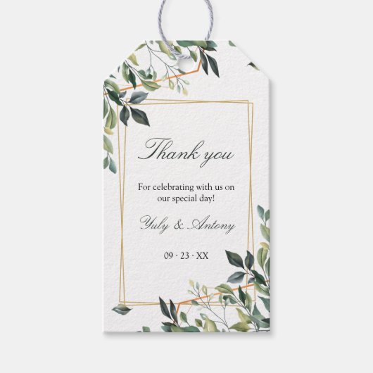Romantisch geometrisch frame bedanklabel cadeaulabel (Voorkant)
