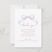 Romantisch geschetste boog | Lila bruiloft Bedankkaart (Voorkant)