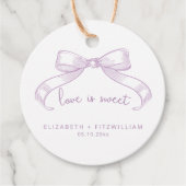 Romantisch geschetste boog | Lila liefde is zoet Bedankjes Labels (Voorkant)