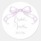 Romantisch geschetste boog | Lila Ronde Sticker (Voorkant)