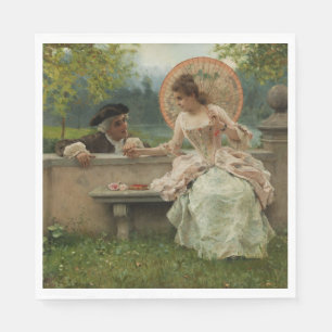 Romantisch gesprek in het park servet