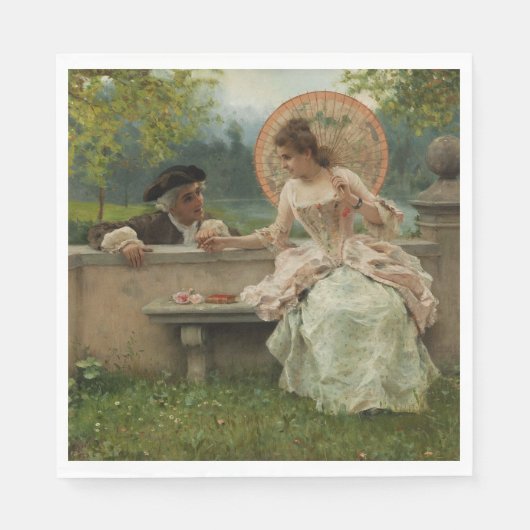 Romantisch gesprek in het park servet (Voorkant)