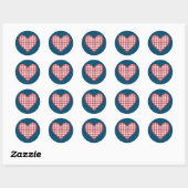 Romantisch Gingham Hartlaken van 20 Stickers (Vel)