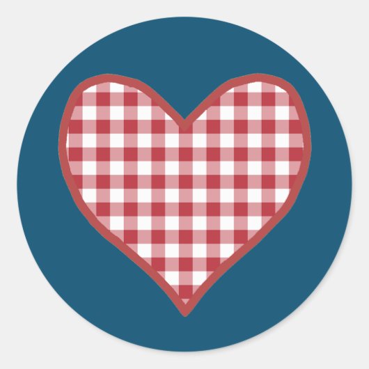 Romantisch Gingham Hartlaken van 20 Stickers (Voorkant)