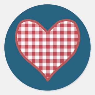 Romantisch Gingham Hartlaken van 20 Stickers