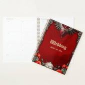Romantisch gotisch icoon: hart, roos, schedel. planner (Display)