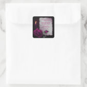 Romantisch Gotisch Roos & Kaarsverjaardag Vierkante Sticker (Tas)