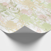 Romantisch, goud, Blauwgroen, Waterverf, Chic, Flo Cadeaupapier (Hoek)