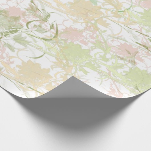 Romantisch, goud, Blauwgroen, Waterverf, Chic, Flo Cadeaupapier (Hoek)