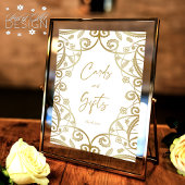 Romantisch Goud Bloemen Kant Bruiloft Kaarten & Ge Poster
