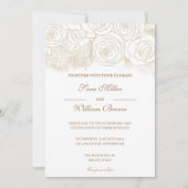 Romantisch Goud Bloemen Roos Modern Bruiloft Kaart (Voorkant)