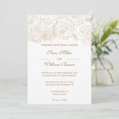 Romantisch Goud Bloemen Roos Modern Bruiloft Kaart (Staand voorkant)