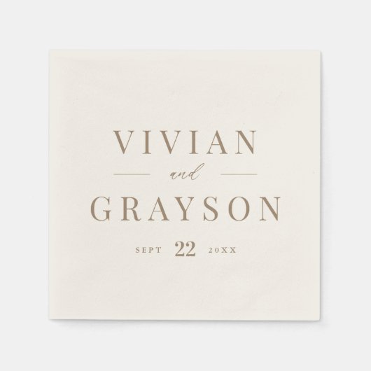  Romantisch goud en ivoor bruiloft Napkins Servet (Voorkant)