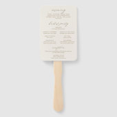 Romantisch Goud en Ivoor Receptie Trouwprogramma Handwaaier (Achterkant)