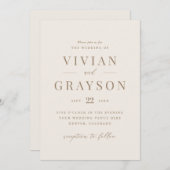  Romantisch goud en Ivory Wedding Kaart (Voorkant / Achterkant)