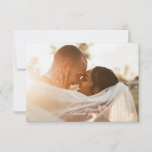 Romantisch Goud Faux Folie Foto Bruiloft Bedankkaart