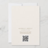 Romantisch Goud Ivoor Monogram QR Code RSVP Huweli Kaart (Achterkant)