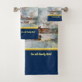 Romantisch goud met nautische kust Vuurtoren db Bad Handdoek (Insitu)