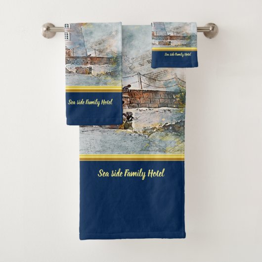 Romantisch goud met nautische kust Vuurtoren db Bad Handdoek (Insitu)