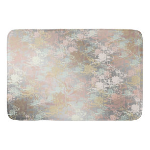 Romantisch, goud, Teal,, Aquarel, Chic, Bloem Badmat