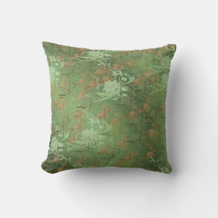 Romantisch, goud, Teal,, Aquarel, Chic, Bloem Kussen