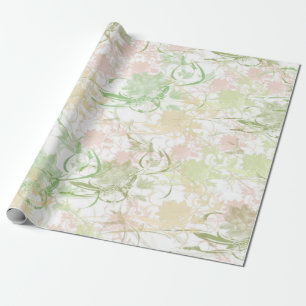 Romantisch, goud, Teal,, Waterverf, Chic, Bloemmot Cadeaupapier