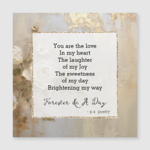 Romantisch goud wit rozen voor altijd gedicht