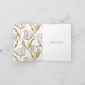 Romantisch Goud Witte Tulpen Bloemen Dank u Kaart (Binnen)