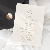 Romantisch gouden kalligrafie | Ivoren monogram br
