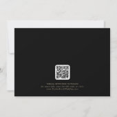 Romantisch Gouden Kalligrafie Zwart QR Code Horizo Save The Date (Achterkant)