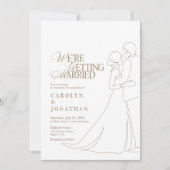 Romantisch gouden monogram bruiloftsdans kaart (Voorkant)